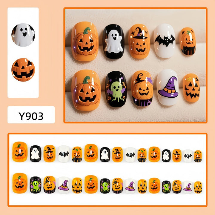 Artificial nails with spooky Halloween designs Stornfield