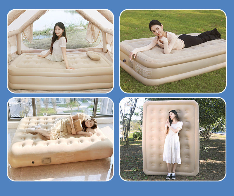 single self-inflating air mattress with built-in electric pump and integrated inflatable pillow Stornfield