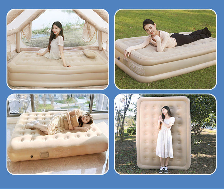 single self-inflating air mattress with built-in electric pump and integrated inflatable pillow Stornfield