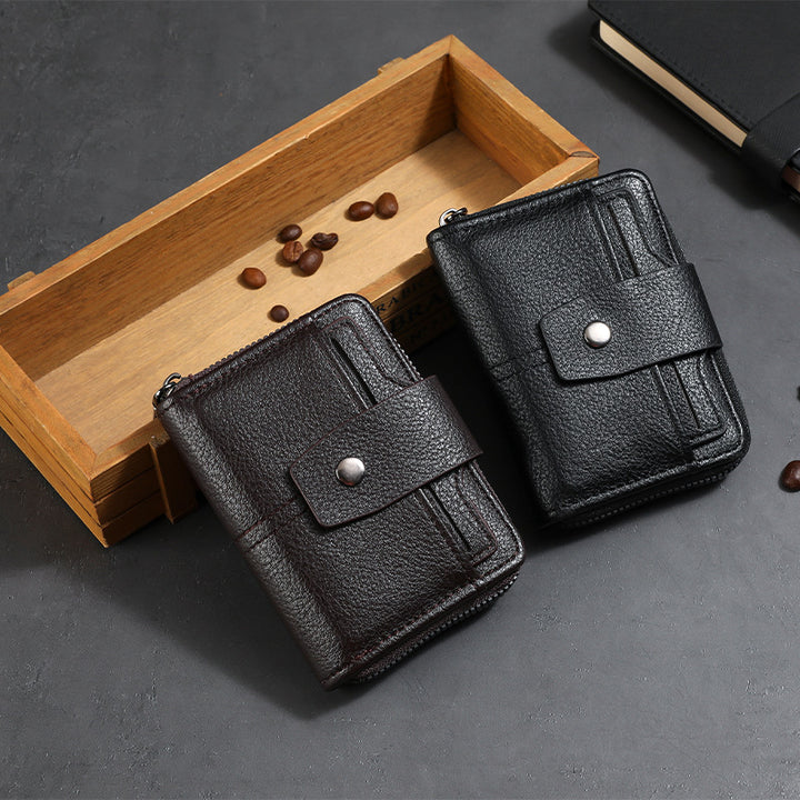 Premium Leather Zippered Card Wallet Stornfield