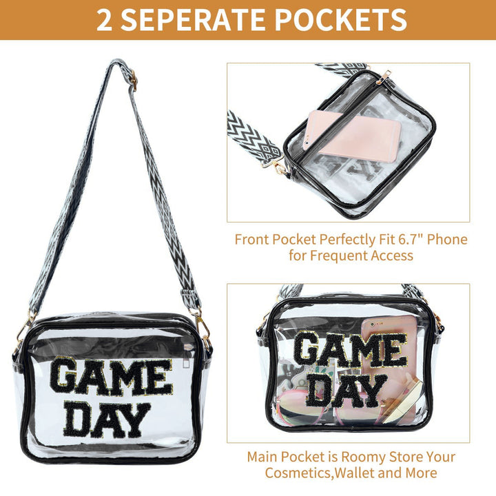 Transparent crossbody bag with stylish Game Day print Stornfield