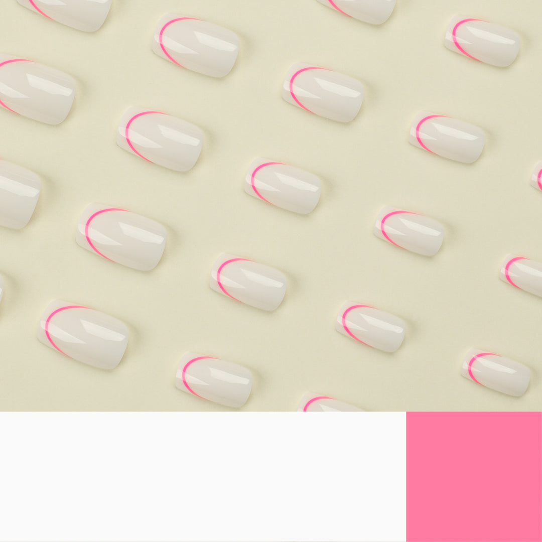Stylish artificial nails with elegant French tip and modern accents Stornfield