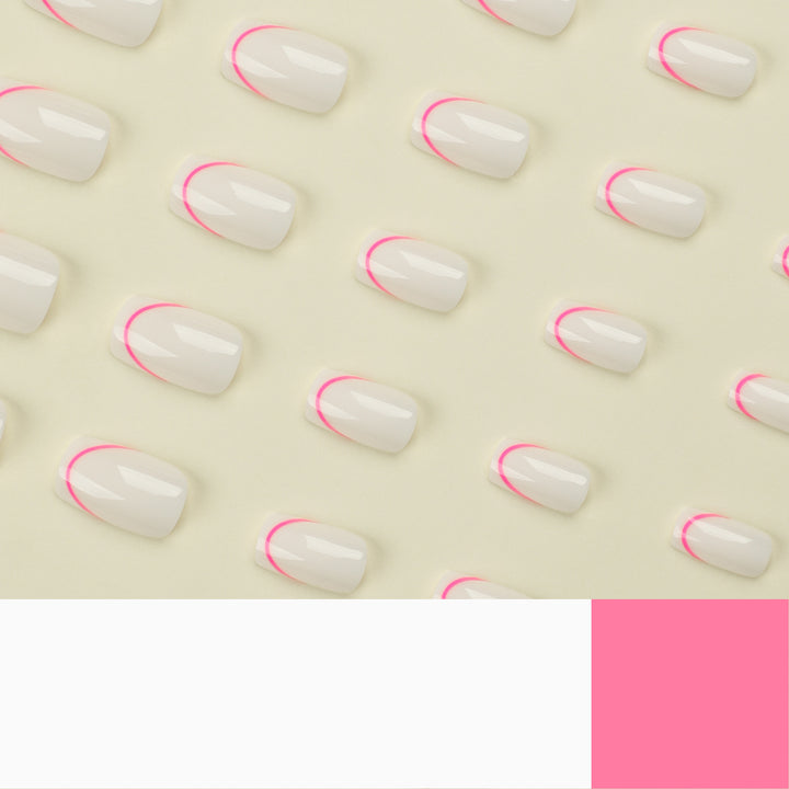 Stylish artificial nails with elegant French tip and modern accents Stornfield