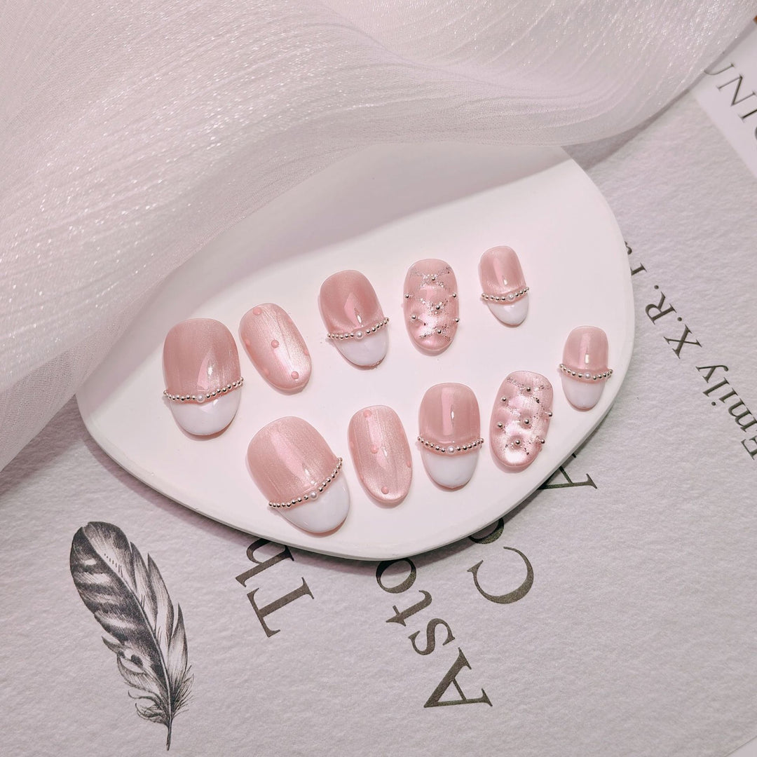 Elegant French Tip Press-On Nails Stornfield