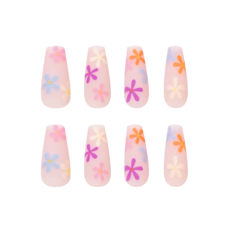 Artificial nail extensions with colorful floral pattern Stornfield