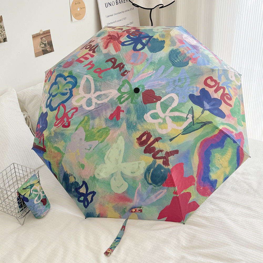 Ladies Foldable Rainbow Retouch Rain Umbrella Stornfield