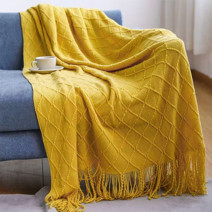 Textured Knit Decorative Throw Blanket