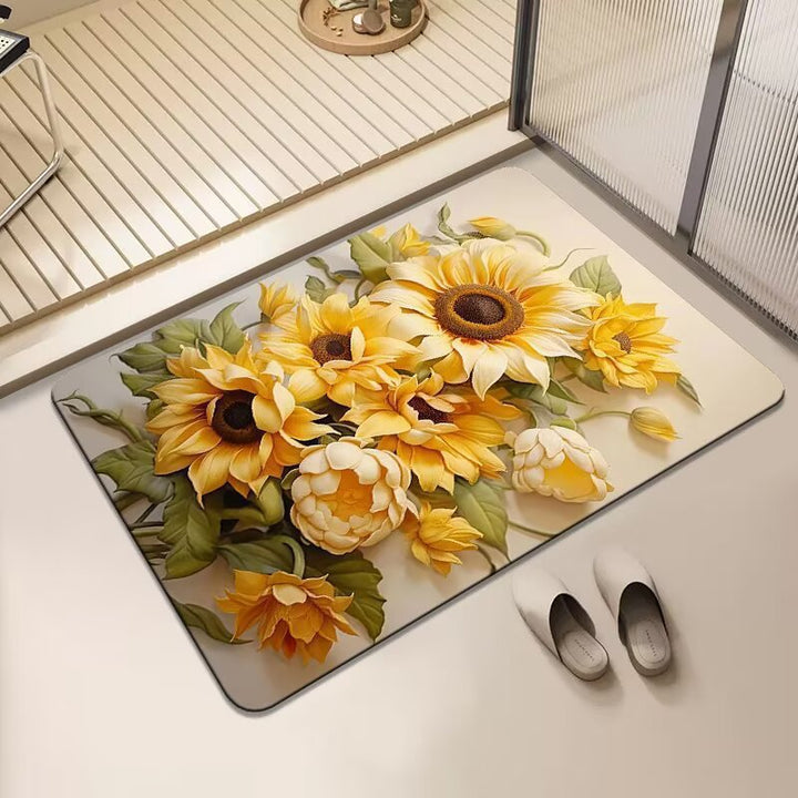 Floral Design Non-Slip Bath Mat