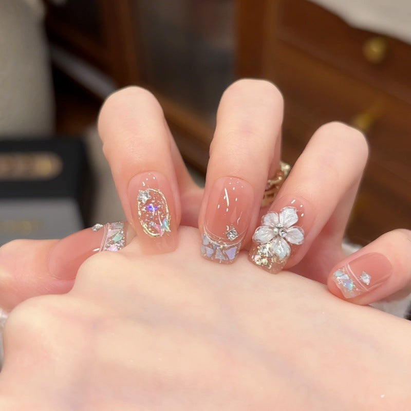 Artistic Floral Design Press-On Nail Set