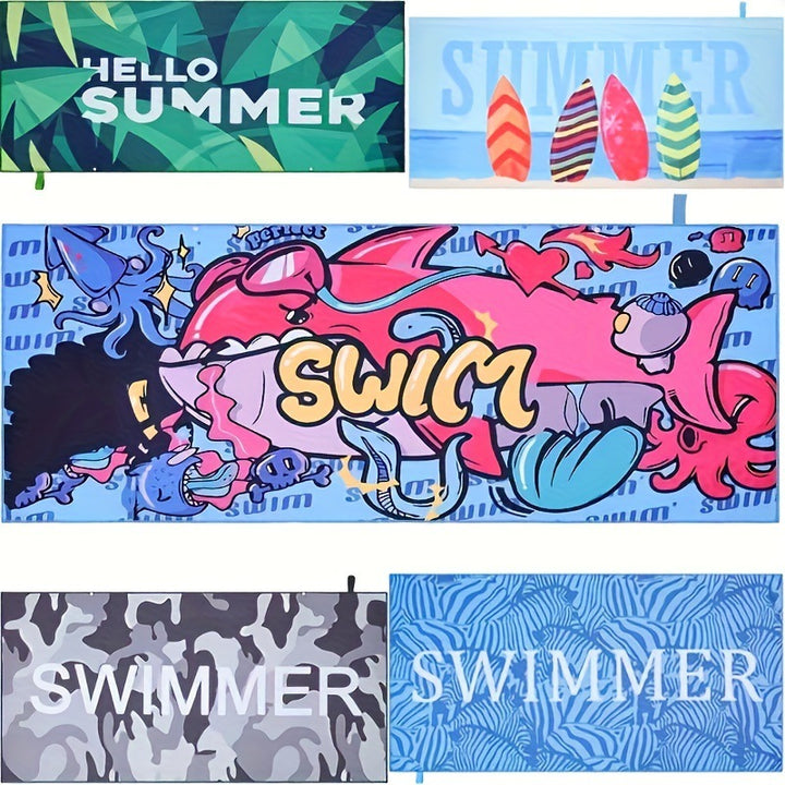 Women's beach blanket with colorful surf design Stornfield