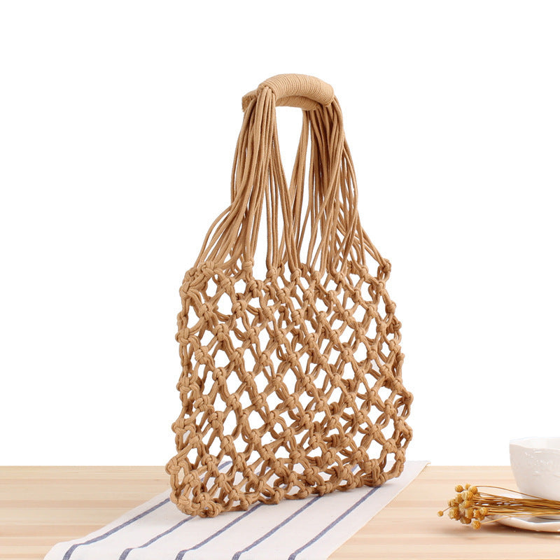 Handmade mesh tote bag with ergonomic carrying handle Stornfield