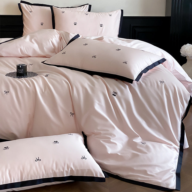 Luxury Embroidered Cotton Sateen Duvet Cover Set