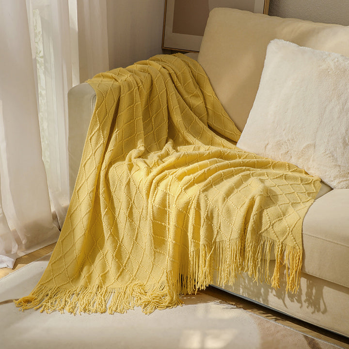 Cozy Textured Knitted Throw Blanket