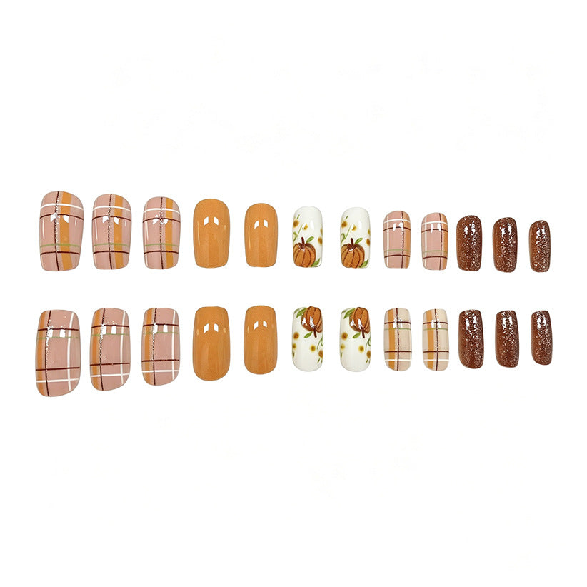 Festive Pumpkin-Inspired Nail Art Set Stornfield