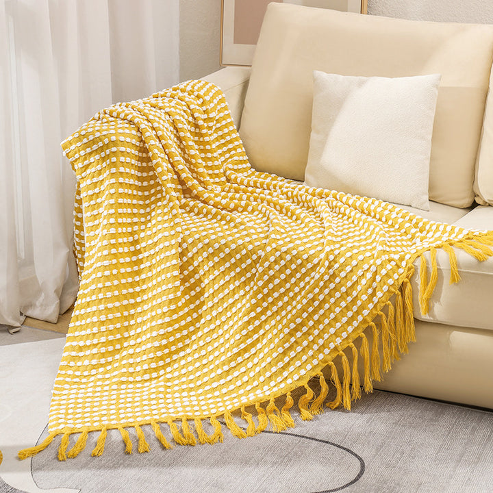 Women's Structured Throw Blanket with Fringes Stornfield