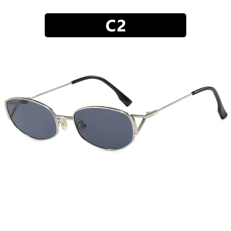 Women's fashionable sunglasses in an elegant oval design with high-quality metal frame Stornfield