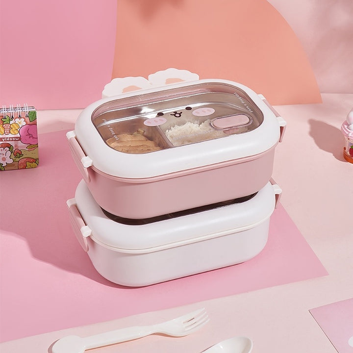 Cute Animal-Themed Multi-Compartment Lunch Container