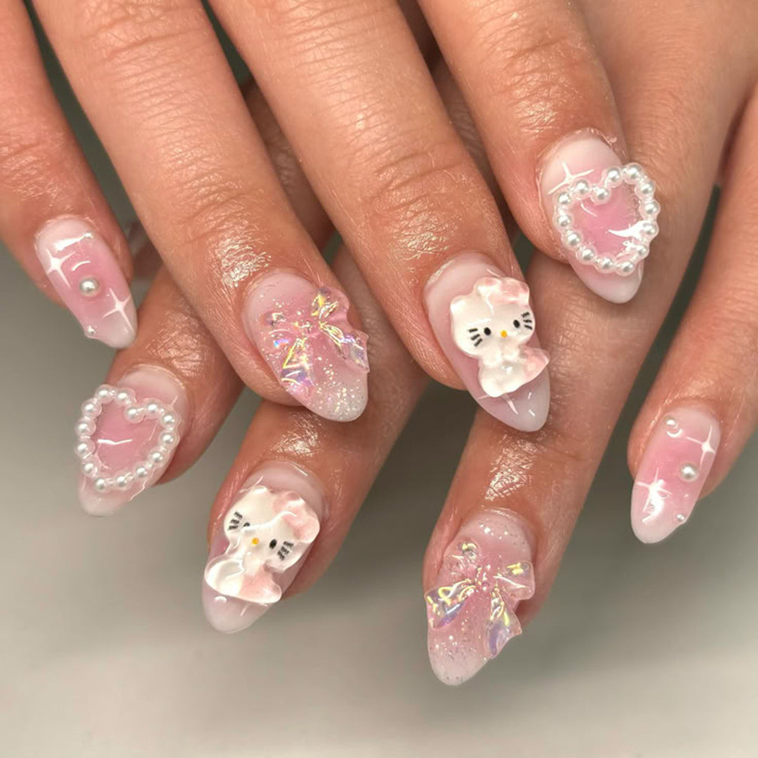 Artificial nail art with playful designs and 3D elements Stornfield