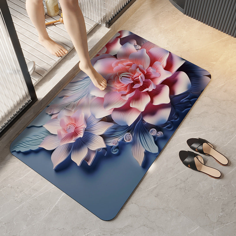 Floral Pattern Bath Mat