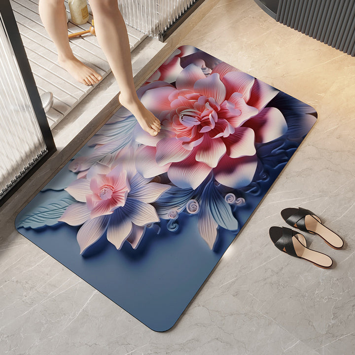Floral Pattern Bath Mat