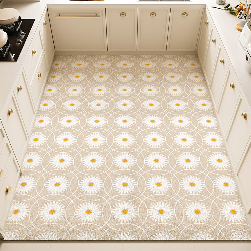 Floral Pattern Kitchen Rug