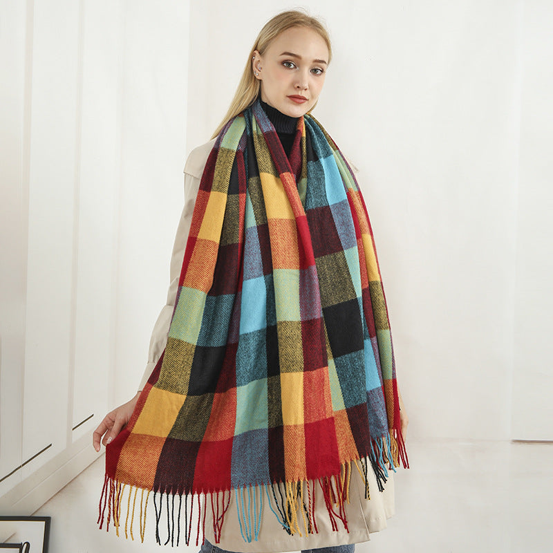 Women large, checkered scarf Stornfield