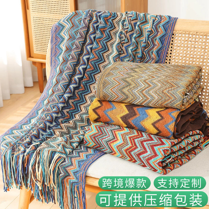 Ladies Decorative Zigzag Pattern Blanket Stornfield