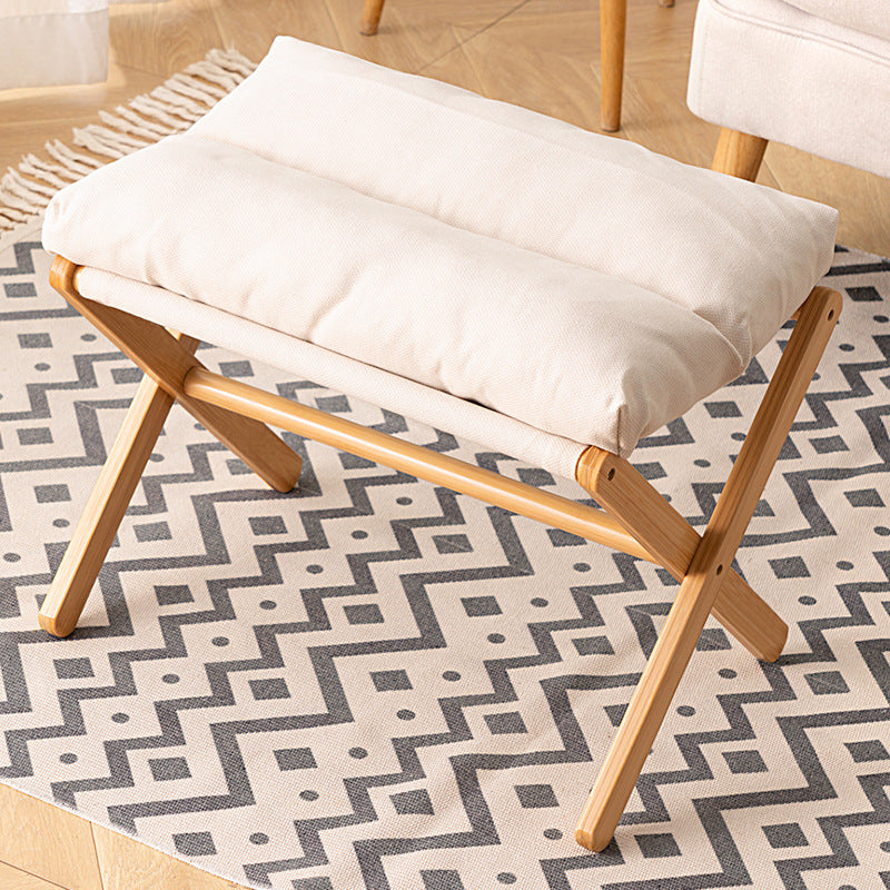 Folding Stool With Comfortable Padding And Sturdy Wooden Frame Stornfield