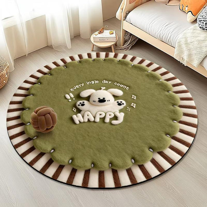 Cute Cartoon-Themed Plush Area Rug