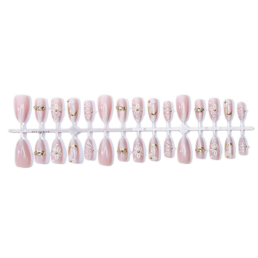 Artistic Floral Acrylic Press-On Nails Stornfield
