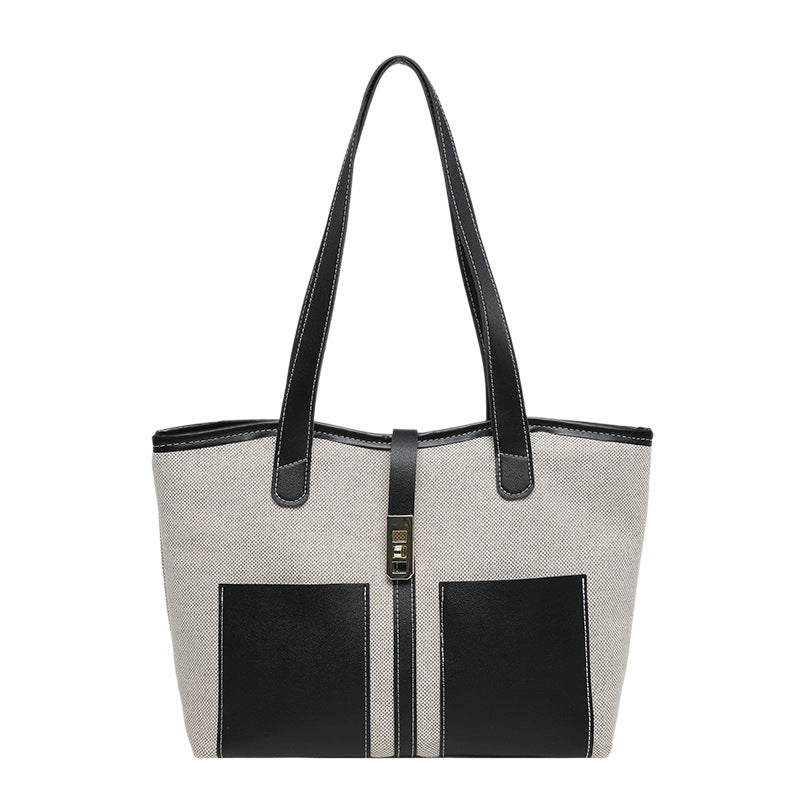Stylish Canvas Tote Bag with Elegant Accents