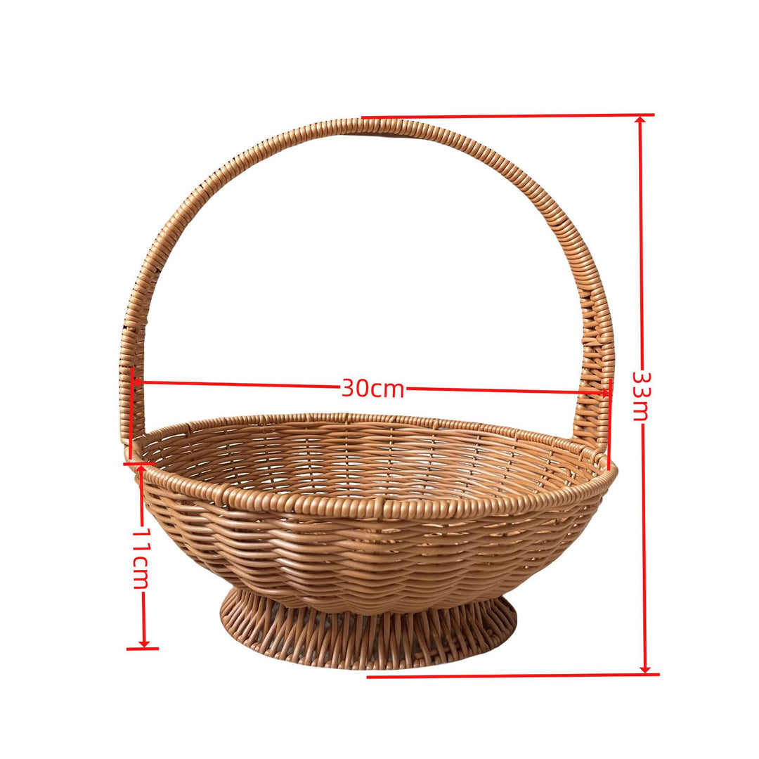 Women's round pasture basket with practical handle Stornfield