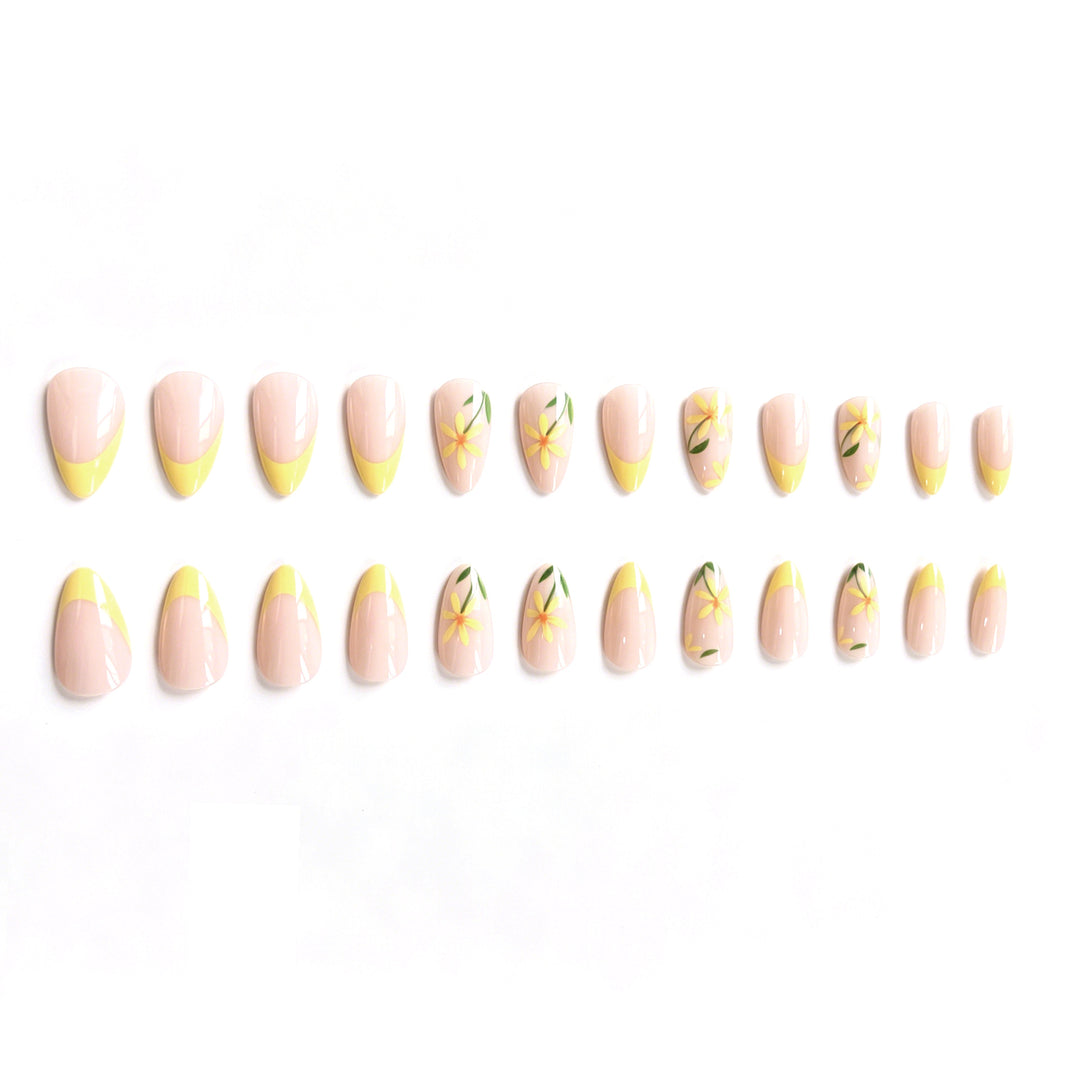 Floral French Tip Nail Art Stornfield