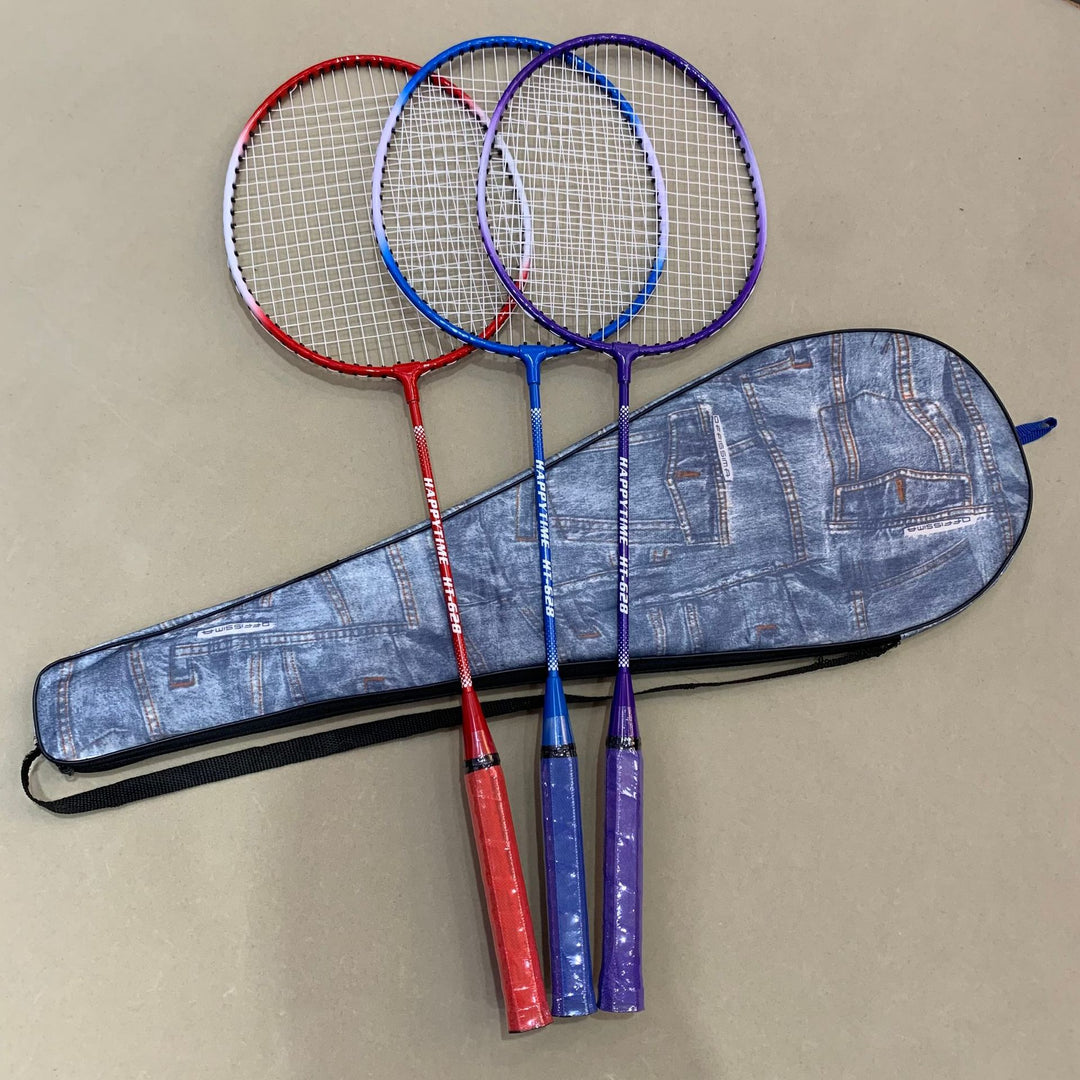 Badminton Racket Set with Multicolored Rackets and Protective Cover Stornfield