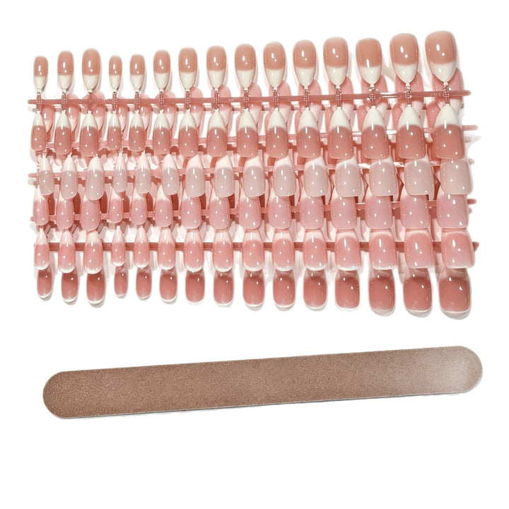 Removable Press-On Nail Set with French Tip Design Stornfield