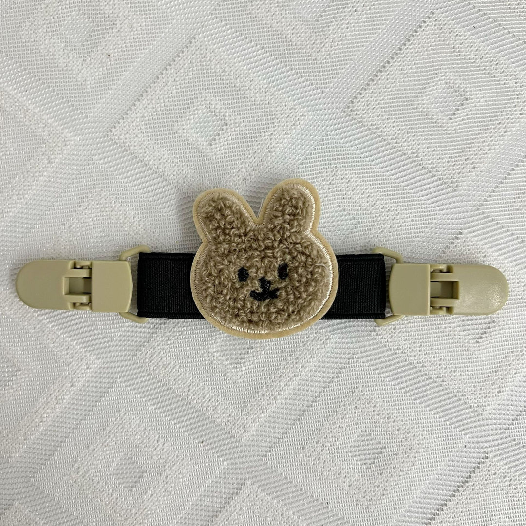 Plush Teddy Pacifier Clip with Safety Buckle and Elastic Strap