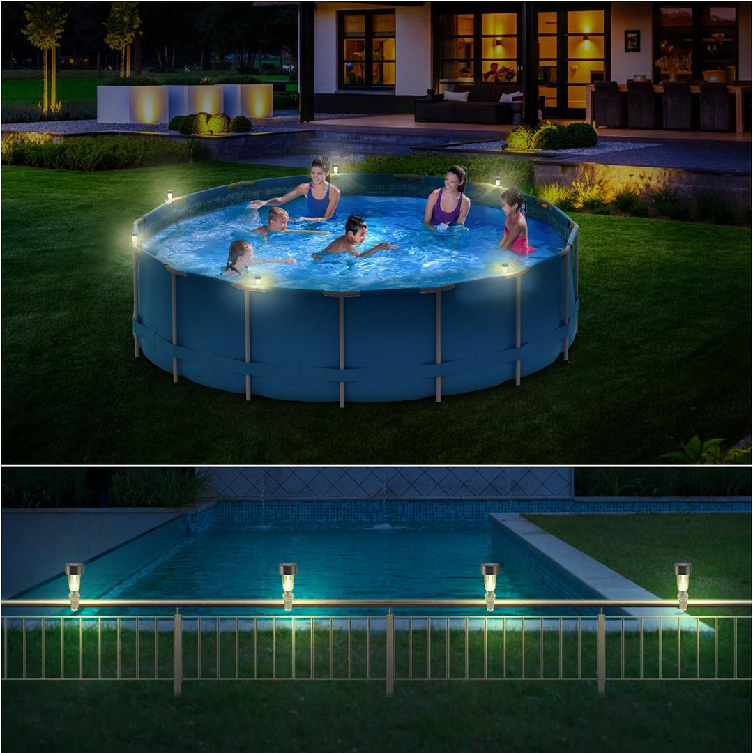 Solar-Powered LED Clip-On Above-Ground Pool Rim Lights With Waterproof Durable Mounting Stornfield