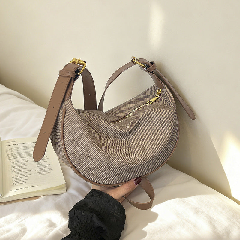 Textured Leather Hobo Bag