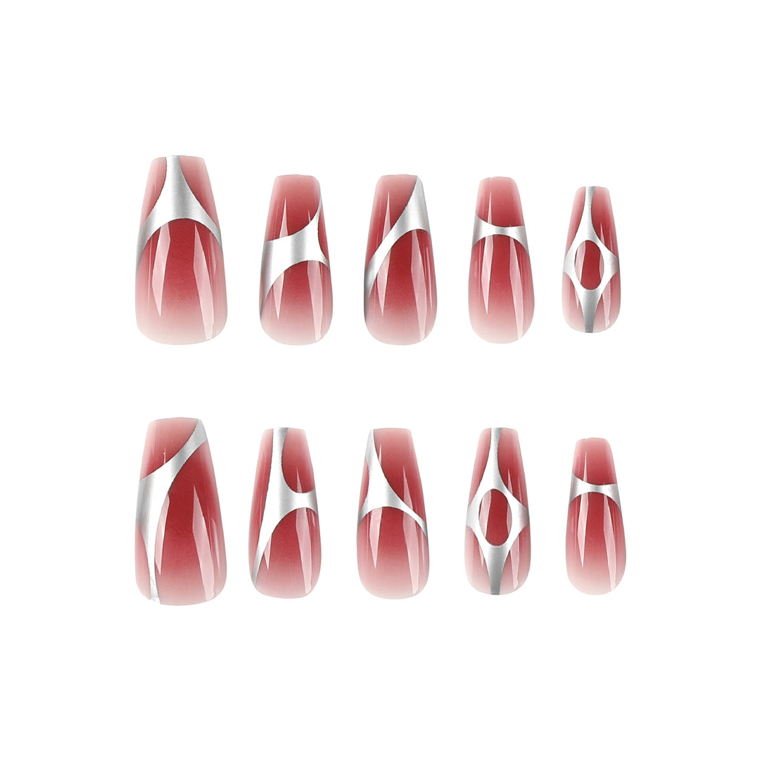 Artificial nail extensions with high-gloss finish and modern design Stornfield