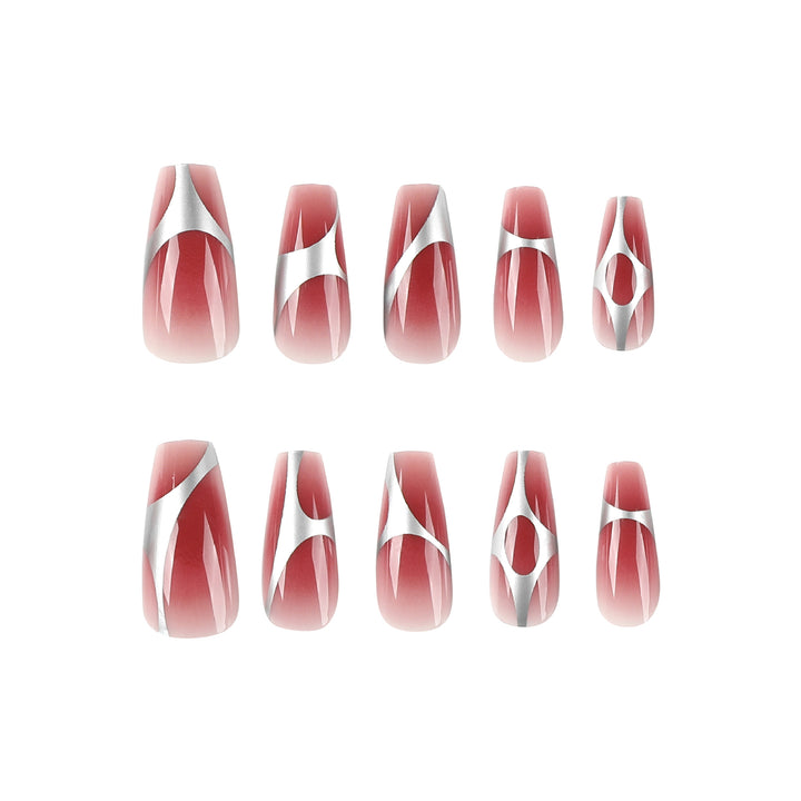 Artificial nail extensions with high-gloss finish and modern design Stornfield