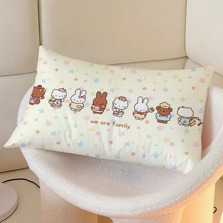 Cartoon-Themed Family Motivational Throw Pillow