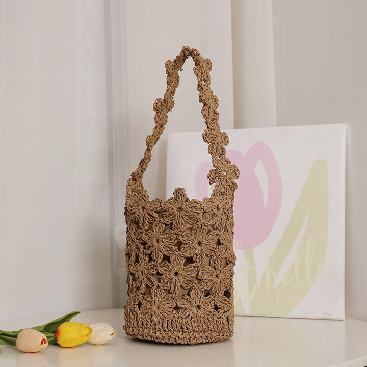 Handcrafted Macrame Bag In Floral Design Stornfield