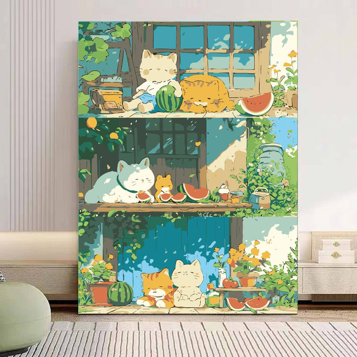 Playful Panda Illustration Canvas Art Stornfield