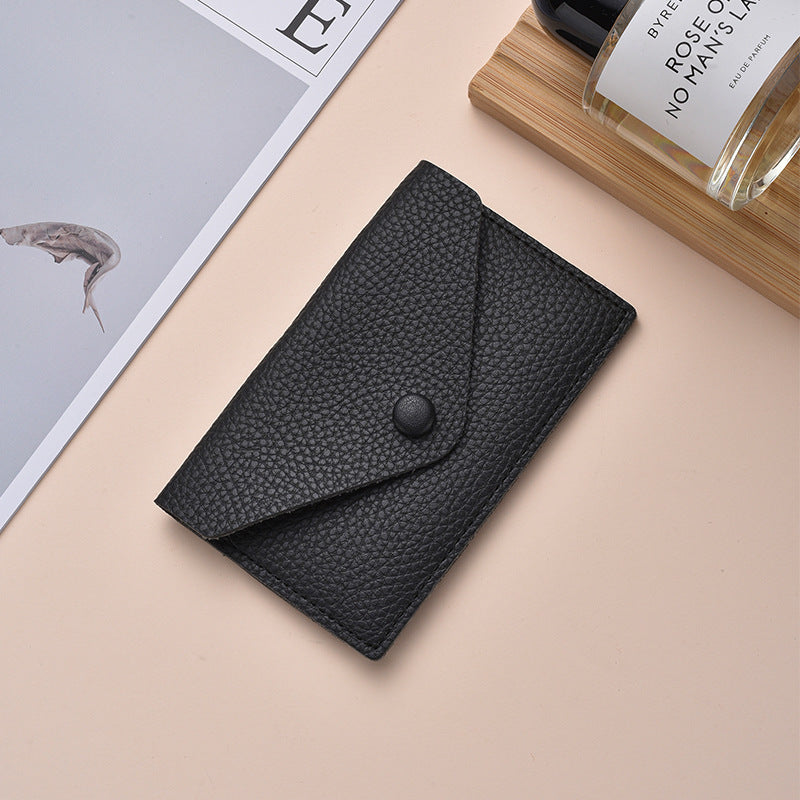 Compact Textured Leather Cardholder Stornfield