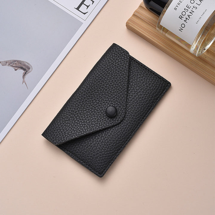 Compact Textured Leather Cardholder Stornfield