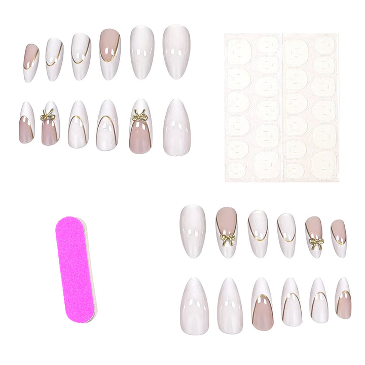 Elegant Stiletto Nail Art Extensions with Decorative Bow Stornfield