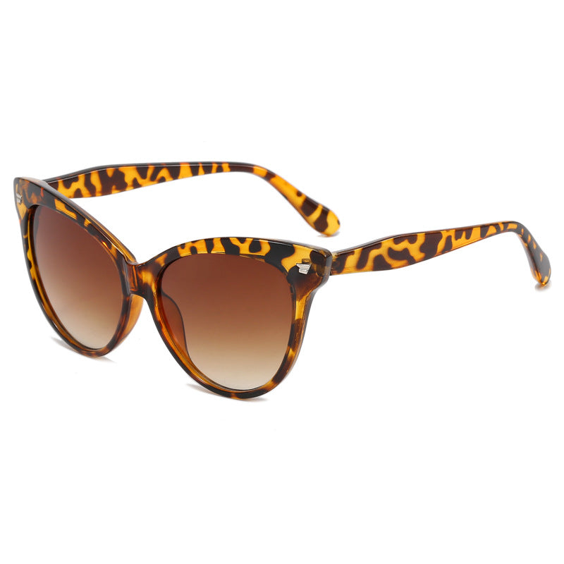 Ladies trendy cat-eye sunglasses with transparent frame and blue lenses Stornfield