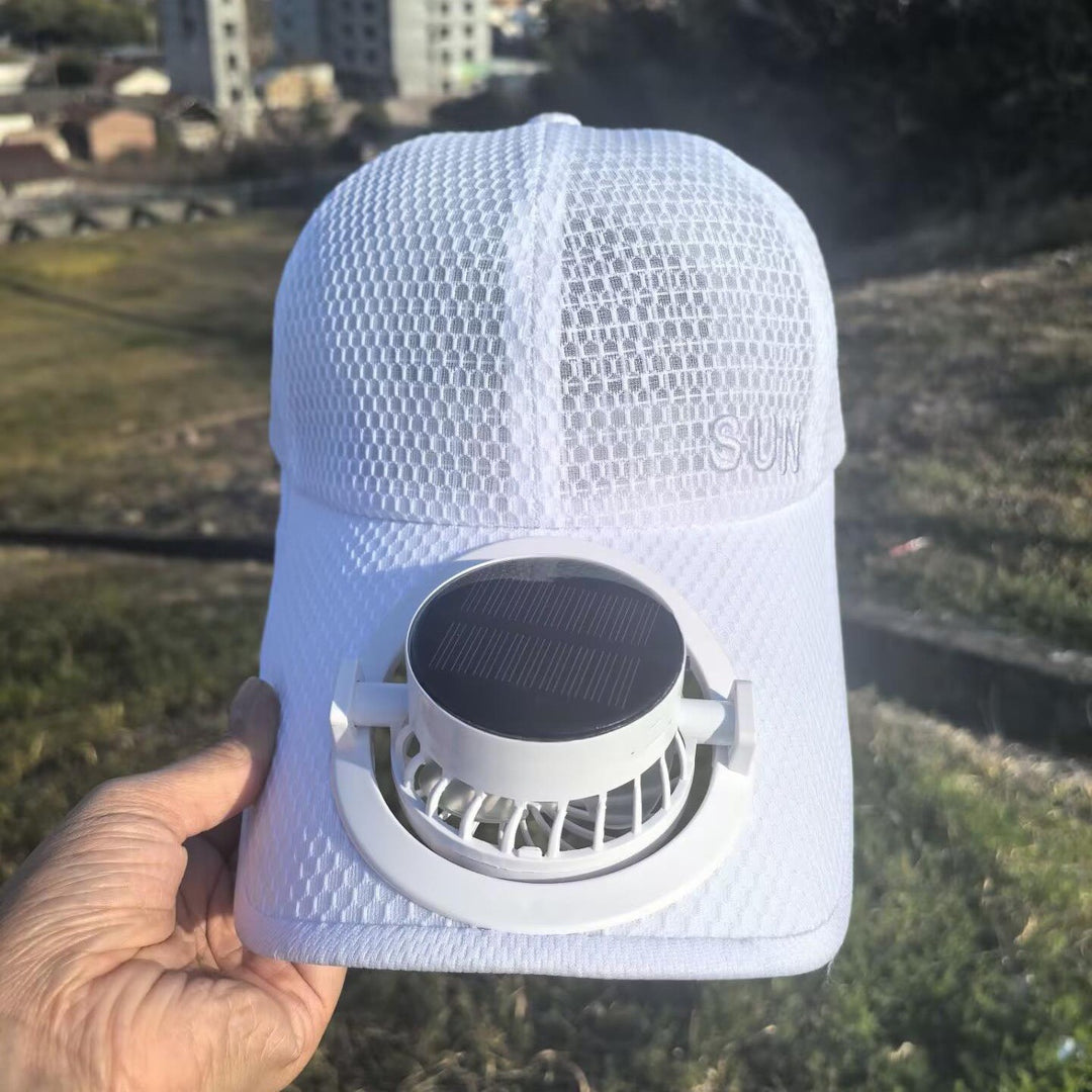 Sun Cap with removable solar fan, breathable mesh and adjustable umbrella Stornfield