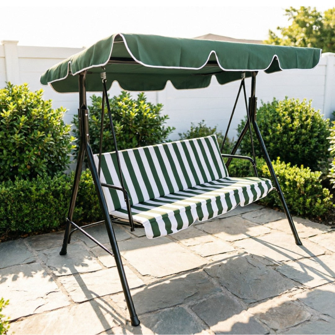 Roomy outdoor canopy swing bench with adjustable canopy Stornfield