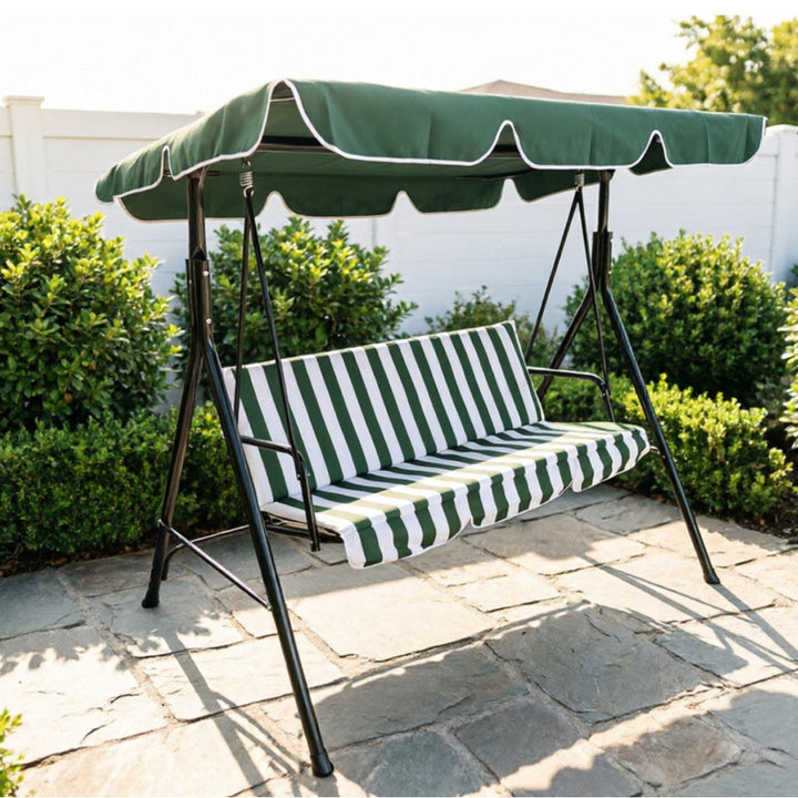 Roomy outdoor canopy swing bench with adjustable canopy Stornfield